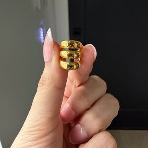 Elegant Gold Triple Band Ear Cuff